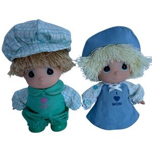 Vintage 1989 Precious Moments 5” Dolls Enesco Collectible Plastic 80s Set EUC